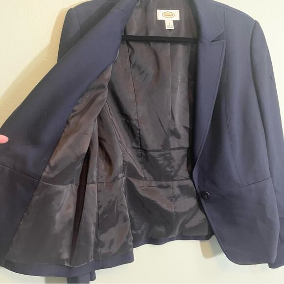 Talbots Women's Navy Blue Notch Lapel Collar Long Sleeve Blazer Jacket Size 8 - Picture 3 of 14